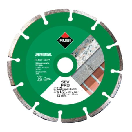 RUBI DISCO DIAMANTE SEGMENTADO GENERAL  OBRAS SEV-115 PRO 25915
