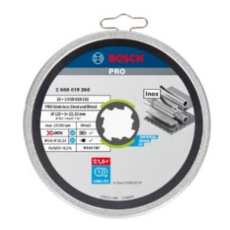 DISCO DE CORTE ABRASIVO PRO STAINLESS STEEL AND METAL, 115&NBSP;X&NBSP;1&NBSP;X&NBSP;22,23&NBSP;MM, X-LOCK, RECTO, 