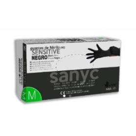 GUANTE NITRILO NEGRO DESECHABLE T- 9/L 100UDS