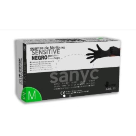 GUANTE NITRILO NEGRO DESECHABLE T- 9/L 100UDS