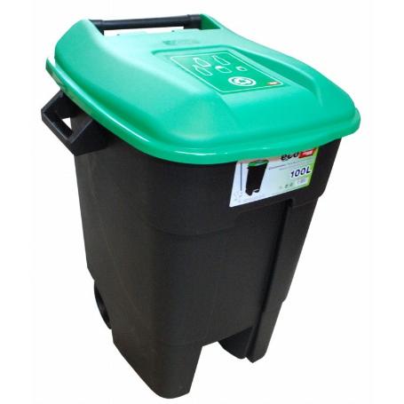 CONTENEDOR RESIDUOS CON PEDAL 100L. DISPONIBLE EN VARIOS ACABADOS. ACABADO VERDE