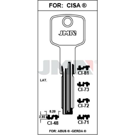 LLAVES JMA SEGURIDAD LATON MOD CI-48