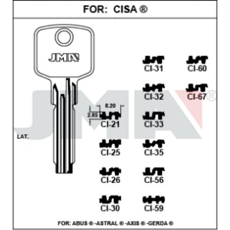 LLAVES JMA SEGURIDAD LATON MOD CI-21