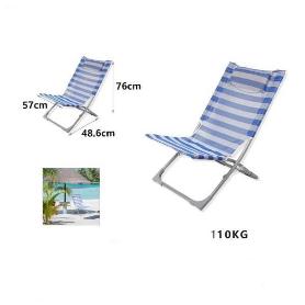 SILLA PLEGABLE PARA PLAYA Y CAMPIN CON LONETA BLANCA-AZUL 76X48X57 CMS KMTSTYLE