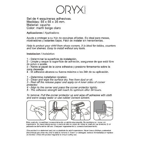 Protector Oryx Esquinas Muebles Caucho(bister.4piezas) ORYX
