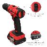 TALADRO ATORNILLADOR 20 V. CON 2 VELOCIDADES Y PERCUTOR. BATERIA 2 AH. PAR APRIETE 35 NM.