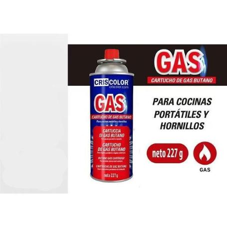 CARTUCHO DE GAS BUTANO UNIVERSAL PARA HONILLOS Y COCINAS PORTÀTILES 227G CRISCOLOR