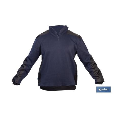 SUDADERA RANGER CUELLO CREMALLERA 280GMS AZUL-NEGRO T-XXXL