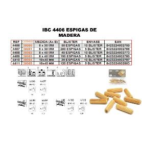 IBC 4-408   40 ESPIGAS MADERA 8X40