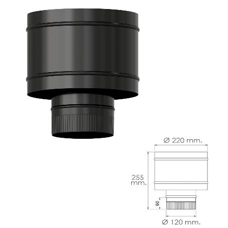 Tubo Estufa Color Negro Vitrificado de 120 mm. - Estufas y Calderas…