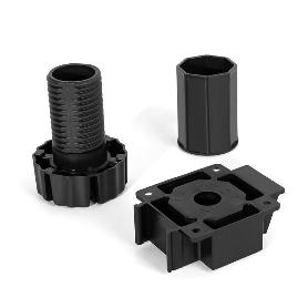 PATA DE COCINA MODELO OCTO REGULABLE 85-110MM ACABADO NEGRO SIN TETÓN EXTENSIÓN 100-140 (UNIDADES 4)