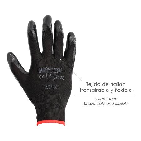 Nuevos guantes de nylon para construcción, mecánica, carpintería o