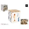 TARRO BOTE DE COCINA CUADRADO 12X12X15 CMS. CON TAPA BAMBU PEIXE LAMEDITERRANEA