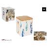 TARRO COCINA CUADRADO 9X9X12 CMS. CON TAPA BAMBU PEIXE LAMEDITERRANEA