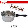 12 CMS CAZO CACILLO ECONOMICO  INOXIDABLE  PARA INDUCCION CON MANGO NEGRO ARGA