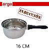 16 CMS CAZO CACILLO ECONOMICO  INOXIDABLE  PARA INDUCCION CON MANGO NEGRO ARGA