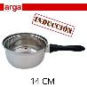 14 CMS CAZO CACILLO ECONOMICO  INOXIDABLE  PARA INDUCCION CON MANGO NEGRO ARGA