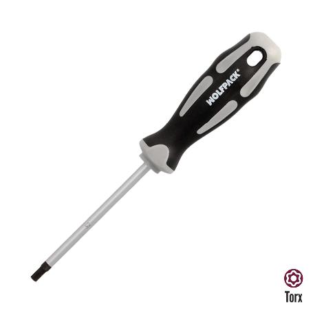 DESTORNILLADOR TORX INVIOLABLE ACERO S2 MANGO TPR BIMATERIAL. MEDIDA T27 X Ø 6,0 X 100 MM.