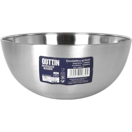 24 CMS ENSALADERA BOL MEZCLADOR PARA COCINA EN ACERO MATE PROFESIONAL QUTTIN