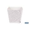 MACETA O MACETERO GAMA TEXTIL CUADRADA COLOR BLANCO PP 298 X 298 X 300 MM 18 L   CAJA 4 UNID.
