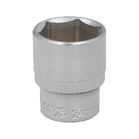 LLAVE VASO 1/2 HEXAGONAL 24 MM. PERFIL DE 6 CARAS. ACERO CROMO VANADIO, ARISTAS REDONDAS