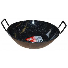 18 CMS SARTEN HONDA ESMALTADA NEGRA CON 2 ASAS,PEROL PARA MIGAS