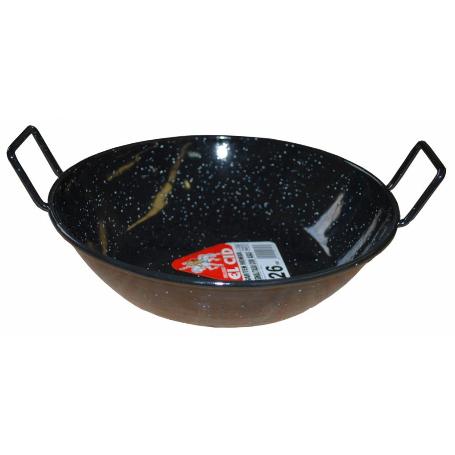 18 CMS SARTEN HONDA ESMALTADA NEGRA CON 2 ASAS,PEROL PARA MIGAS