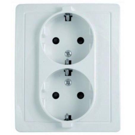 SIMON DOBLE BASE ENCHUFE CON TT BLANCO SERIE 10 F1091459030