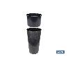 MACETERO 2 EN 1 FORMA CÓNICA CON DEPÓSITO COLOR NEGRO PP Ø 255 X 466 MM 9,5 L VENTA UNITARIA