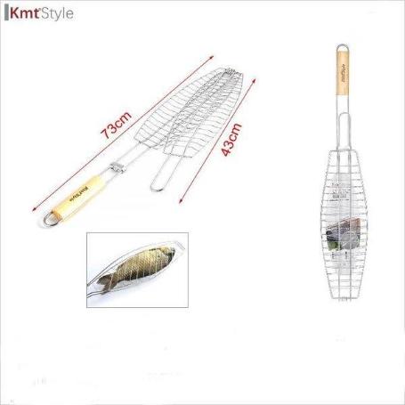 PARRILLA DE BARBACOA PARA PESCADO 73 CMS X 43 CMS CON MANGO KMTSTYLE