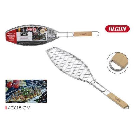 PARRILLA BARBACOA PESCADO CR-WOOD 40X15 CMS ALGON BBQ