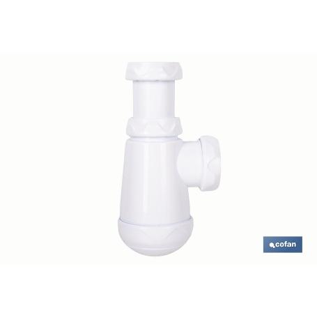 SIFÓN BOTELLA CON SALIDA Ø32-40 Y RACOR 1 1/2 - 1 1/4