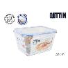FIAMBRERA HONDA TAPA HERMETICA,DE CRISTAL,RECTAGULAR,CON VALVULA PARA MICRO 2350ML QUTTIN
