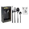 CUBERTERIA 16 PIEZAS INOXIDABLE NEGRO 529211