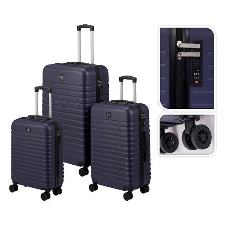 MALETAS ABS AZUL OSCURO 50X30X74/44X26X67/38X20X56 CM