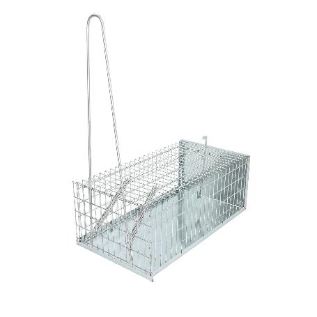 TRAMPA RATAS JAULA METAL COMPLETA 30 X 17 X 11 CM.