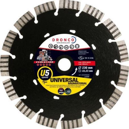 DRONCO-U5SPEED-115-DISCO DE DIAMANTE EVOLUTION U5 SPEED UNIVERSAL OBRA DIAMETRO  115 MM