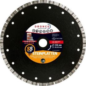 DRONCO-S5TURBO-230-DISCO DE DIAMANTE EVOLUTION S5 TURBO PLACAS DE PIEDRA (ANTES EVT) DIAMETRO  230 MM