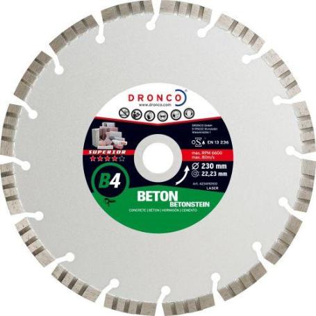 DRONCO-B4-115-DISCO DE DIAMANTE SUPERIOR B4 HORMIGÓN (ANTES LT56) DIAMETRO  115 MM