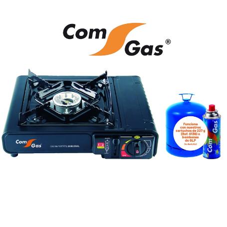 COMGAS COCINA GAS DUAL A BOMBONA Y CARTUCHO 227GR PORTATIL MALETIN BS102DUAL