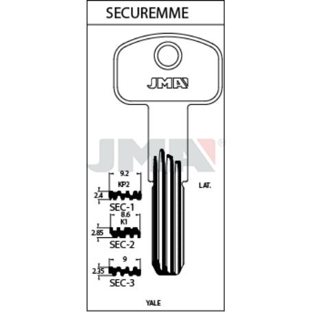 LLAVES JMA SEGURIDAD LATON MOD SEC-3 (CAJA 10 UNIDADES)