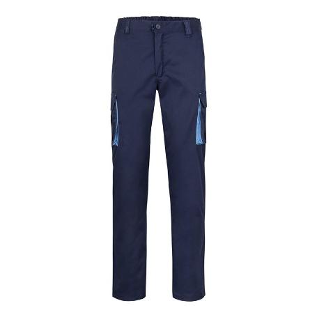 PANTALÓN BICOLOR STRETCH AZUL NAVY/CELESTE TALLAS 38 - 54 TALLAJE TALLA 40