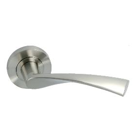 MANILLA JUEGO ROSETA REDONDA 52 Ø PUERTAS NIQUEL SATINADO  MODERN R-130A