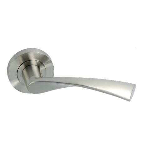MANILLA JUEGO ROSETA REDONDA 52 Ø PUERTAS NIQUEL SATINADO  MODERN R-130A