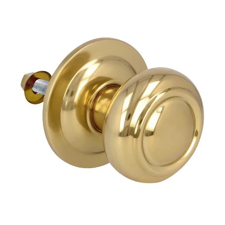 POMO TIRADOR ESFERICO PUERTAS  ENTRADA LATON BRILLO  85Ø   P-1 PVD (CAJA 2 UNIDADES)