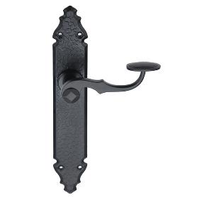 MANILLA JUEGO PLACA 275 X 45 MM  PUERTAS FORJA NEGRO  MF-100 (CAJA 2 UNIDADES)