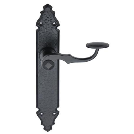 MANILLA JUEGO PLACA 275 X 45 MM  PUERTAS FORJA NEGRO  MF-100 (CAJA 2 UNIDADES)