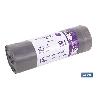 BOLSAS DE BASURA PERFUMADAS A LAVANDA CON AUTOCIERRE 55 X 86 CM G. 75 COLOR GRIS 15 UDS. 50 L
