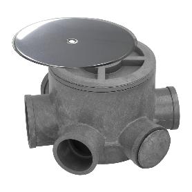 BOTE SIFÓNICO PVC TUBERIAS Ø 110 MM. SALIDAS Ø 50 Y 40 MM. ALTURA 105 MM.