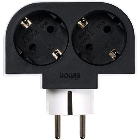 SIMON ADAPTADOR GIRATORIO PLUG 2 TOMAS CL610308